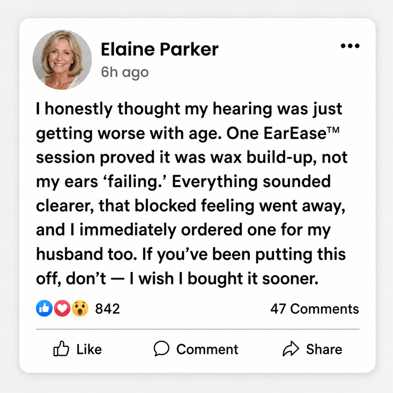 EarEase customer social review one