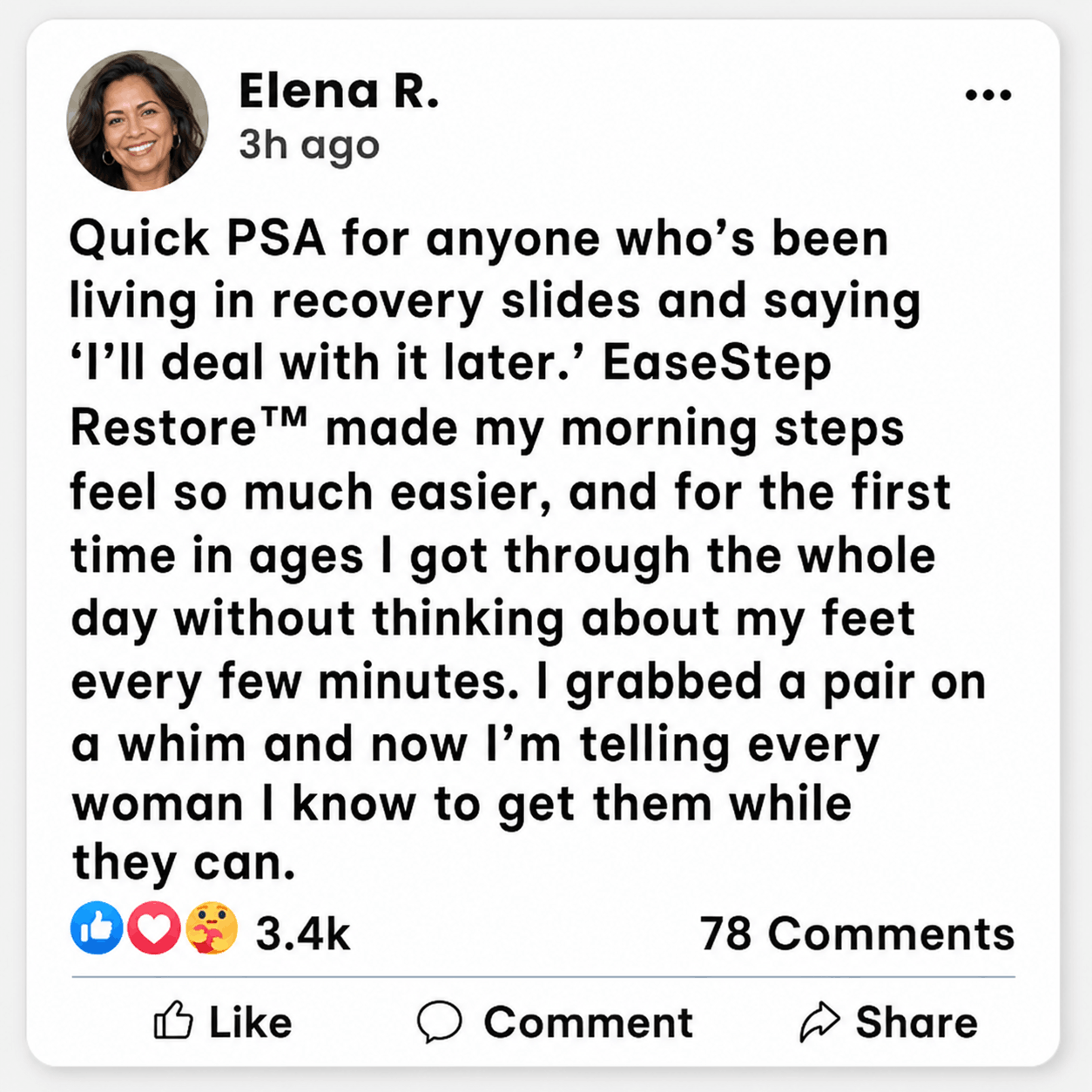 Elena R. social review for EaseStep Restore shoes