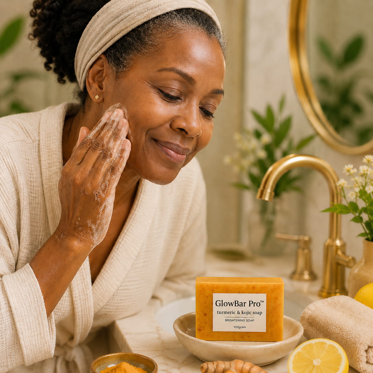 GlowBar Pro™ Lemon Turmeric Kojic Acid Brightening Soap