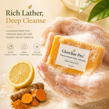 GlowBar Pro™ Lemon Turmeric Kojic Acid Brightening Soap