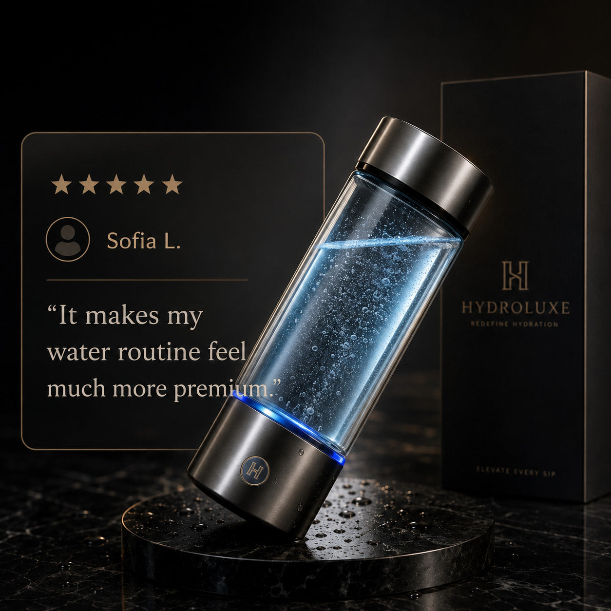 HydroLuxe Pro™ Hydrogen Water Bottle