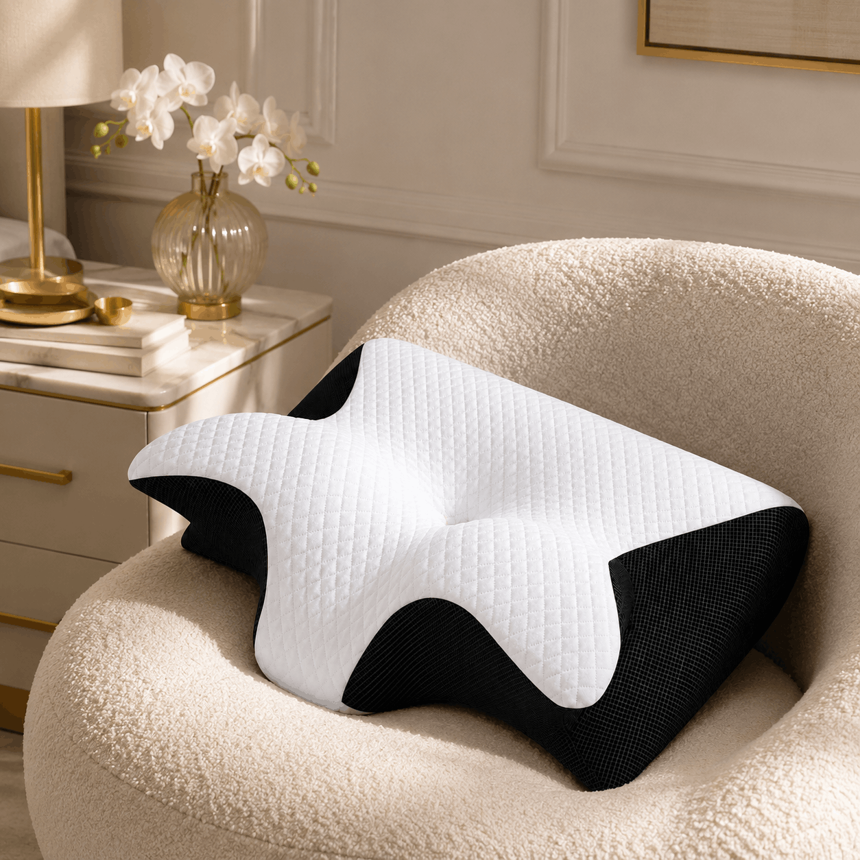 NeckEase™ Contoured Memory Foam Cervical Pillow