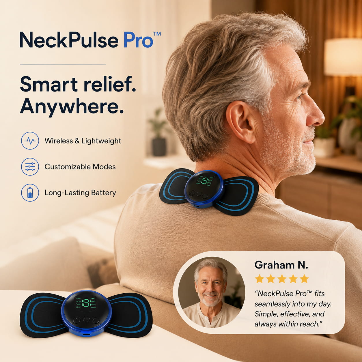 NeckPulse Pro™ EMS Heated Neck Pulse Massager