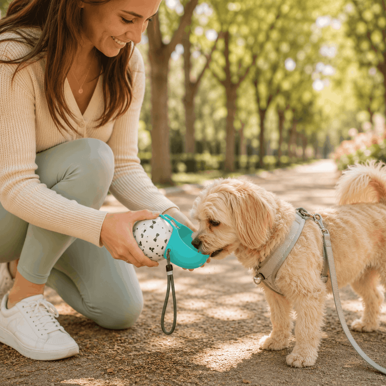 PupCup™ Portable Dog Water Bottle with Built-In Bowl