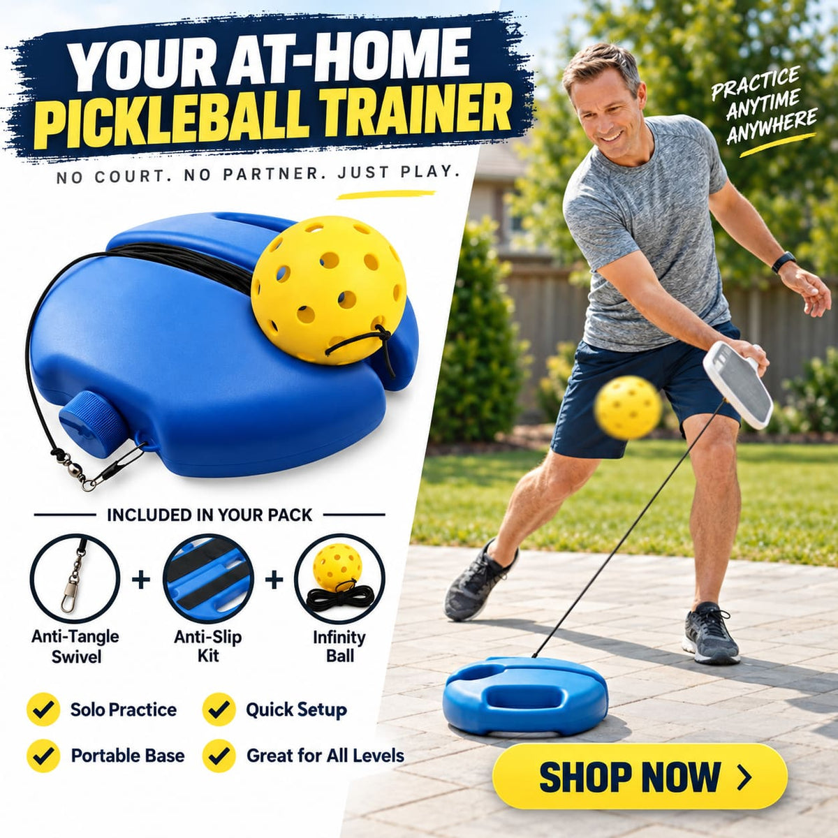 RallySolo Pro™ Pickleball At Home Kit
