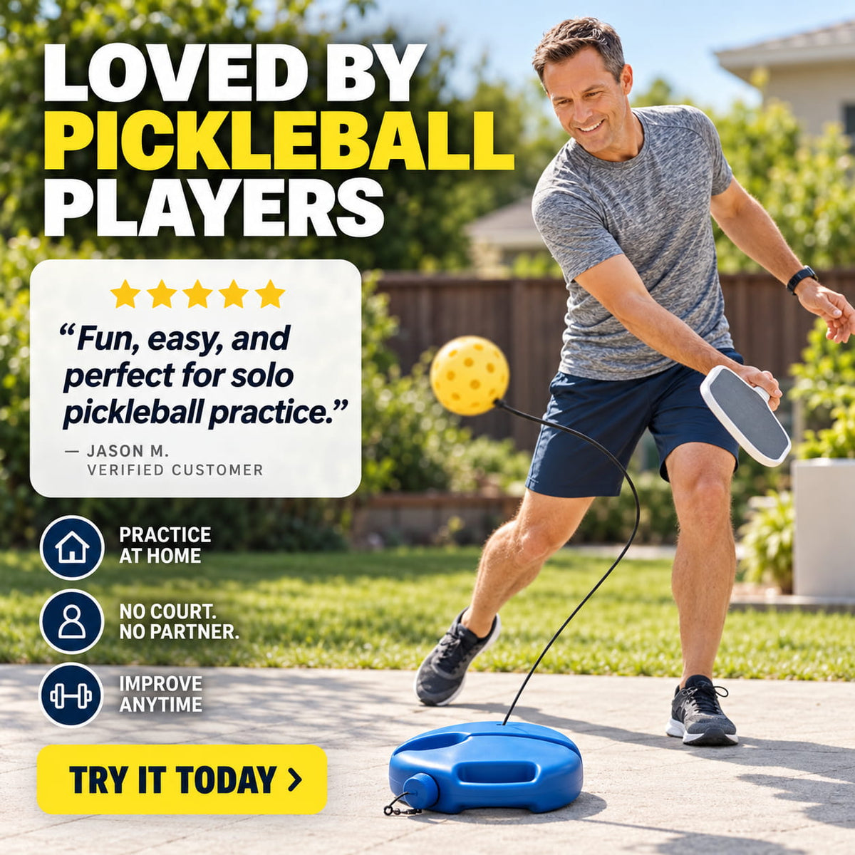 RallySolo Pro™ Pickleball At Home Kit