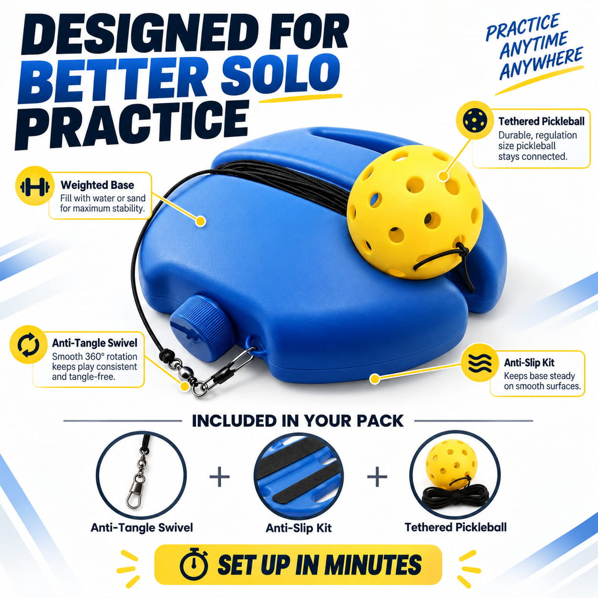 RallySolo Pro™ Pickleball At Home Kit