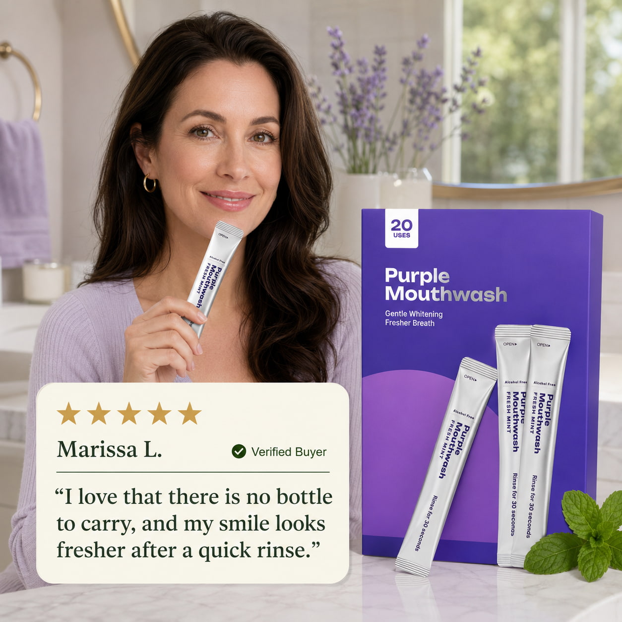 VioletSmile Pro™ Purple Whitening Mouthwash Sachets