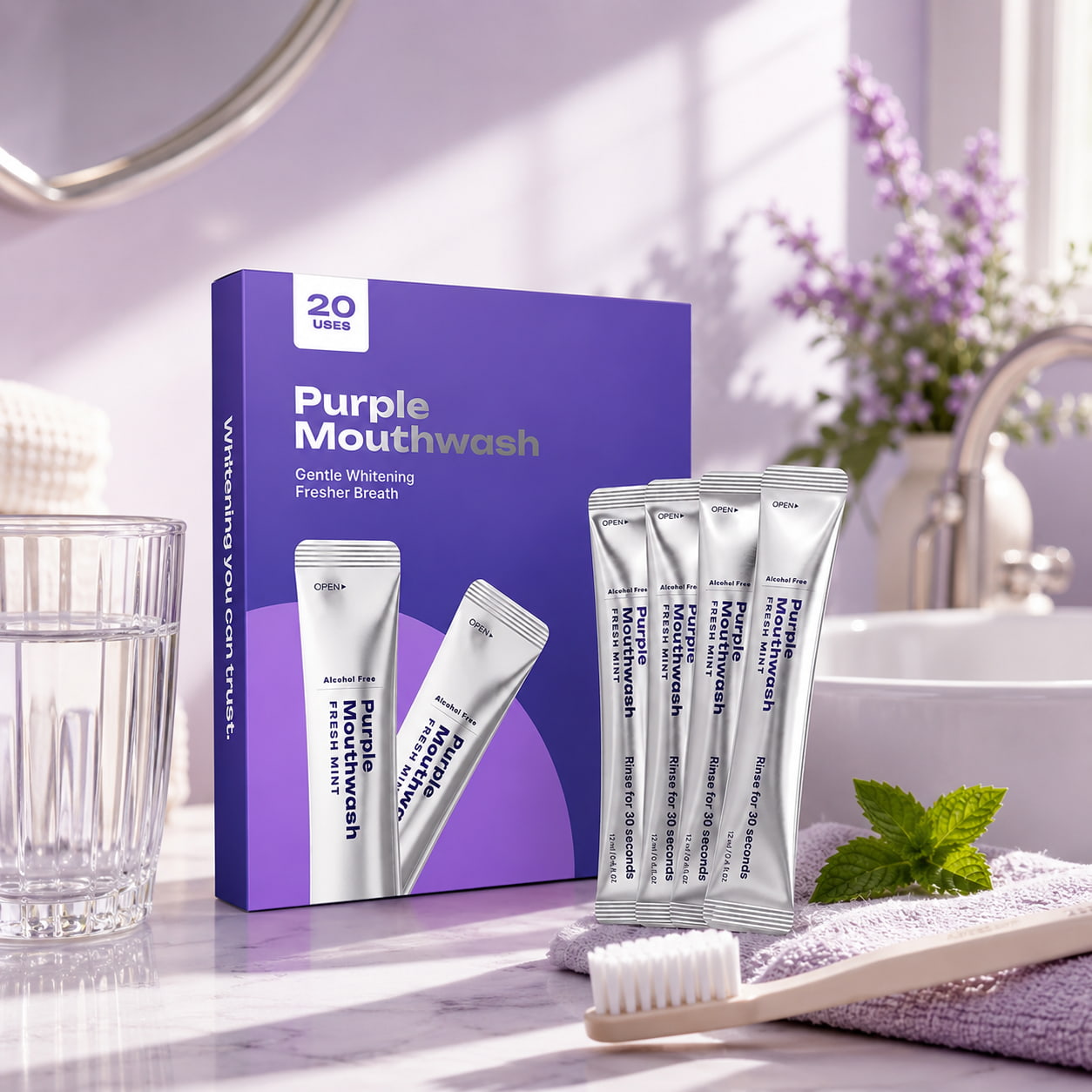 VioletSmile Pro™ Purple Whitening Mouthwash Sachets