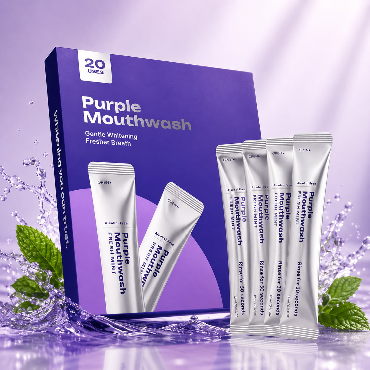 VioletSmile Pro™ Purple Whitening Mouthwash Sachets