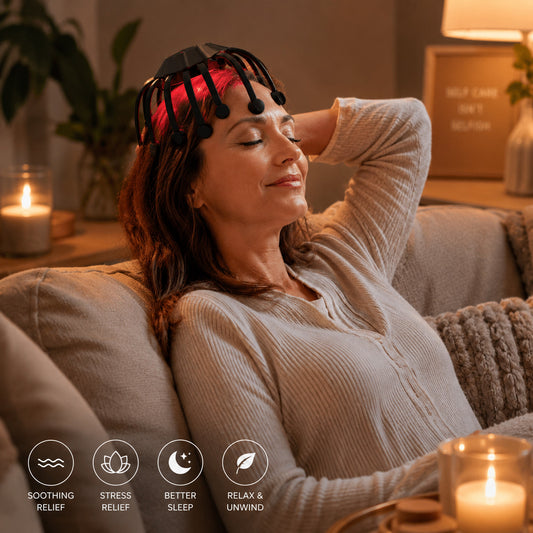 CalmCrown Pro™ Electric Scalp Massager with Red Light