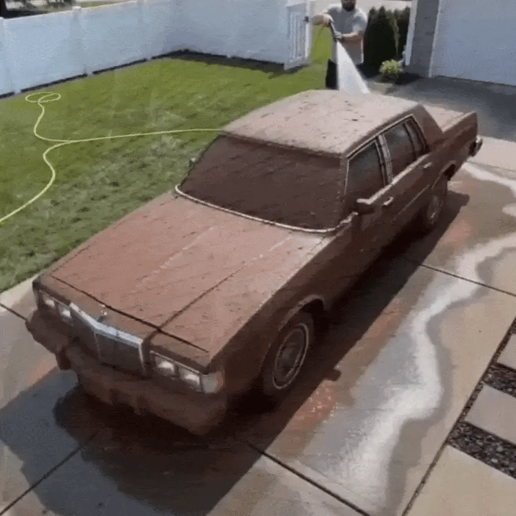 JetRinse attaches to a garden hose and cleans in minutes